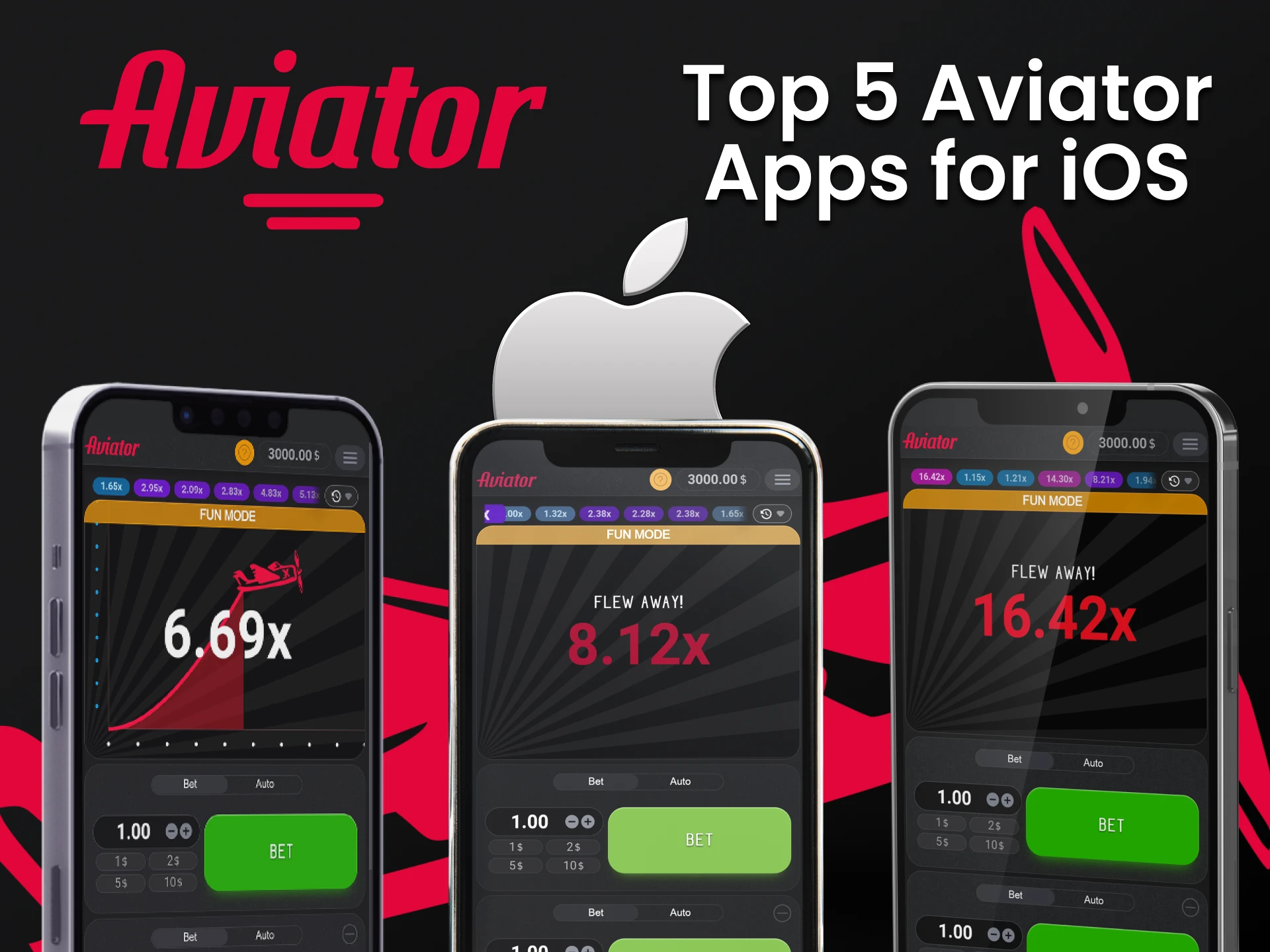 Choose the top 5 apps for iOS to play Aviator.